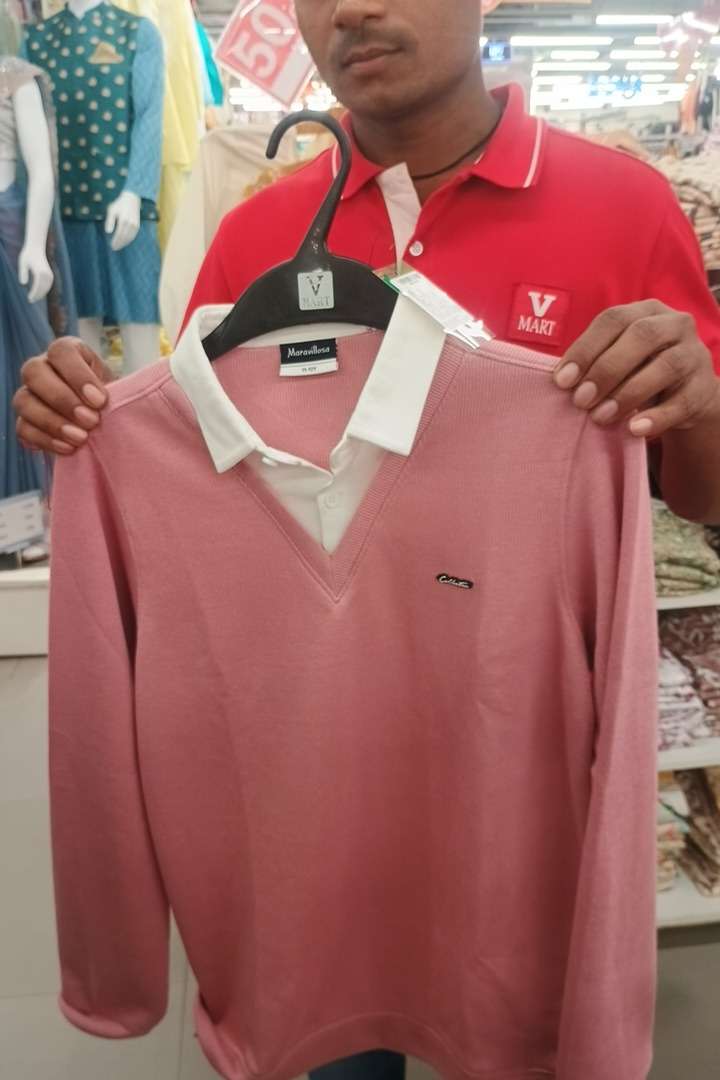 light pink poly cotton interlock tshirt - 21970629 - Zoom Image - 0