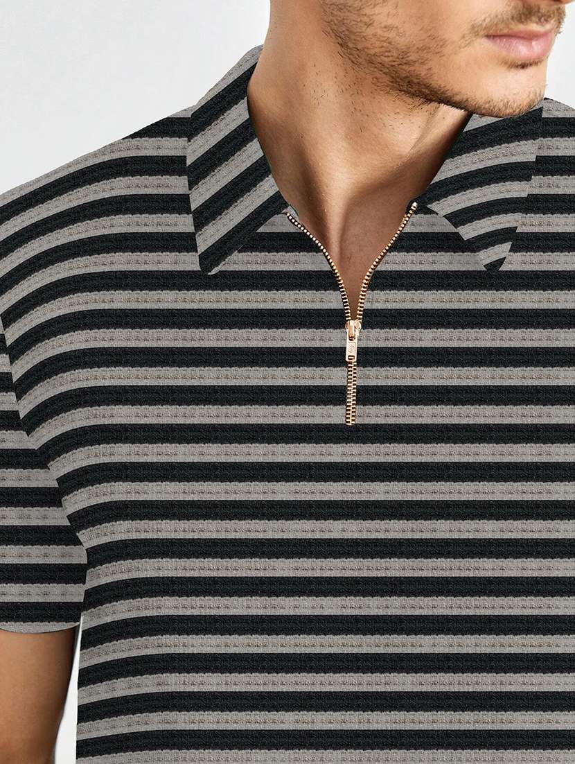 men striped short sleeve polo t-shirt - 21970688 -  Standard Image - 3