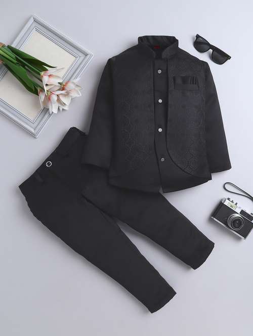 boys self designed blazer and trouser set - 21970709 -  Standard Image - 0