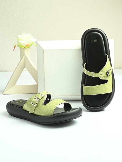 women green slip on sandal - 21970877 -  Standard Image - 0