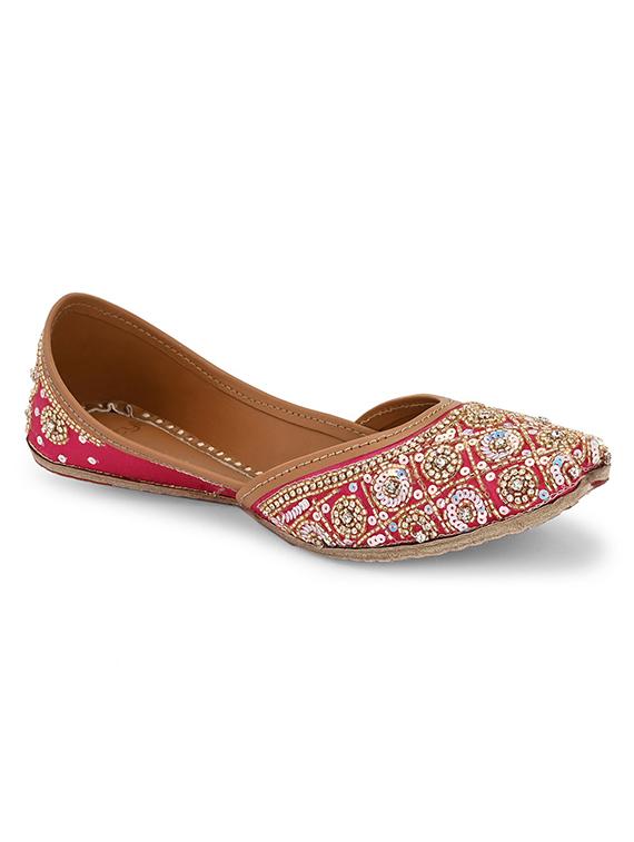 women pink embellished slip on juti - 21970879 - Standard Image - 3
