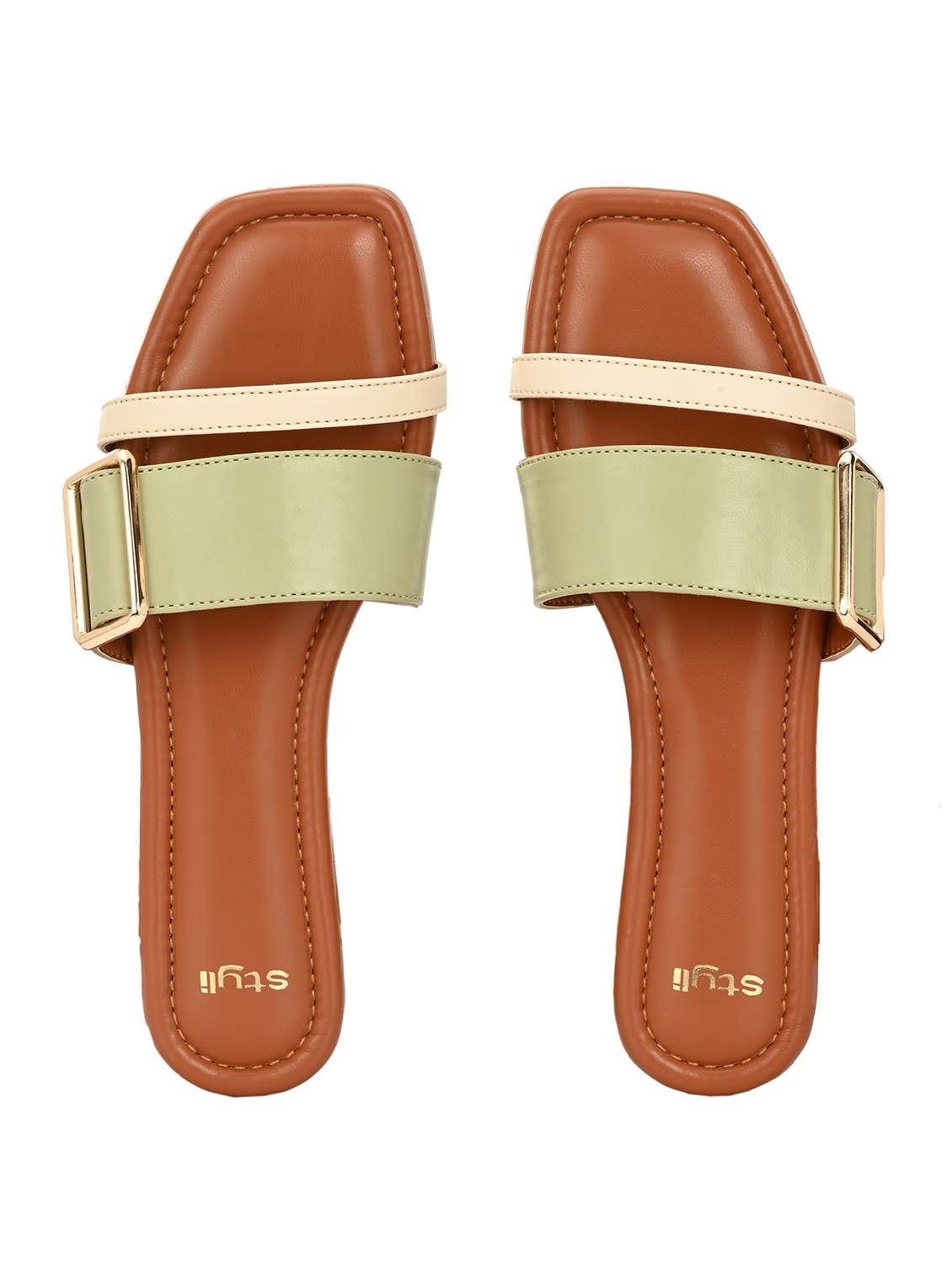 women solid slip on flat sandal - 21970881 -  Standard Image - 3