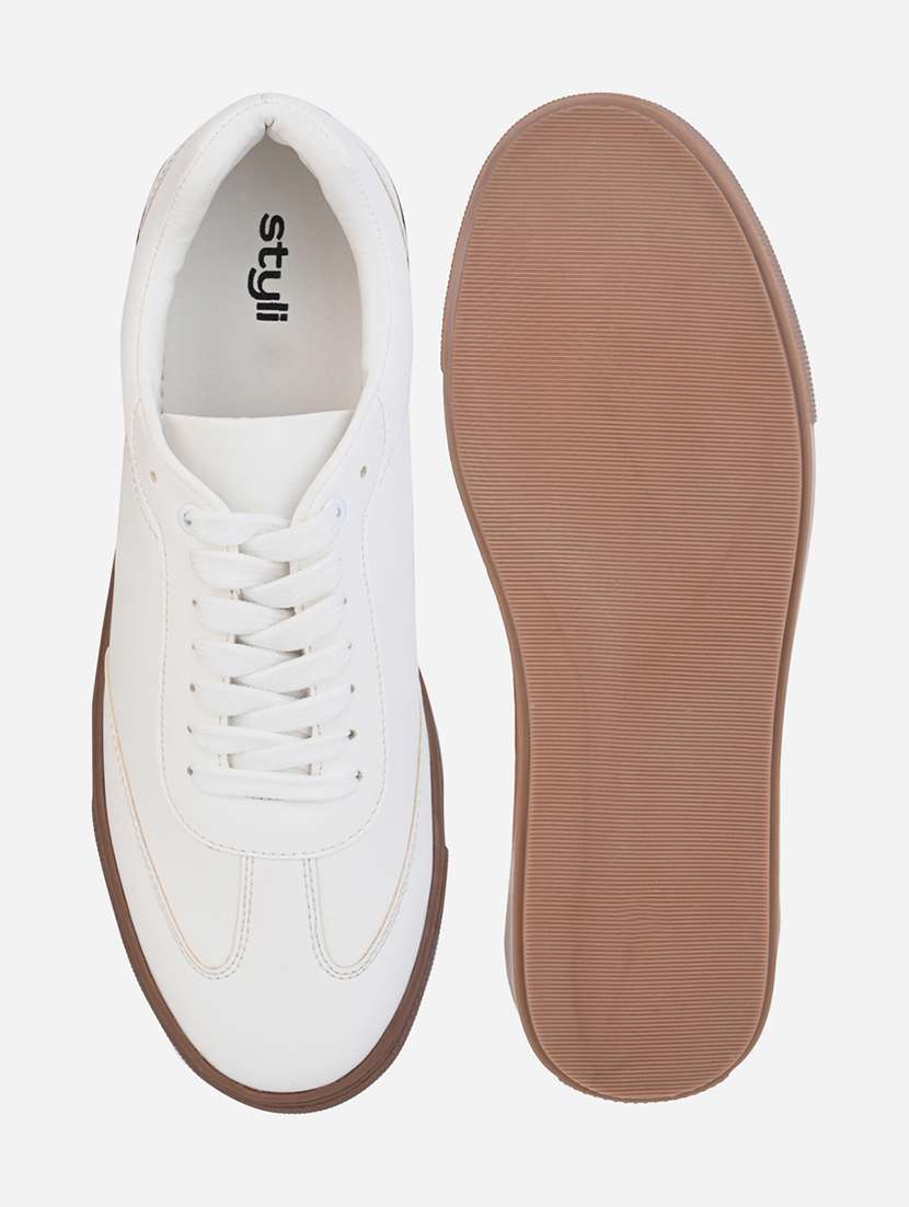 men white lace up sneaker - 21970905 -  Standard Image - 5