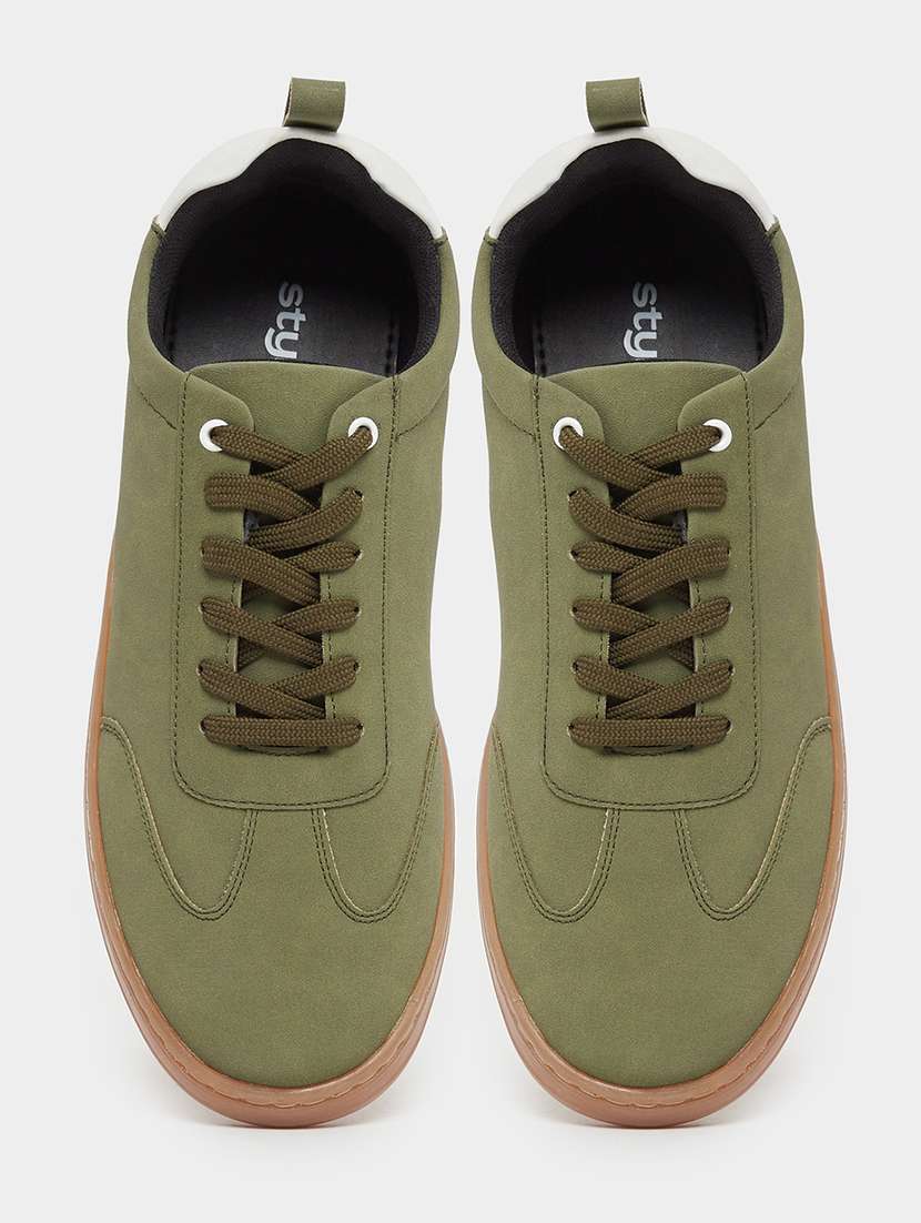men olive lace up sneaker - 21970912 -  Standard Image - 3