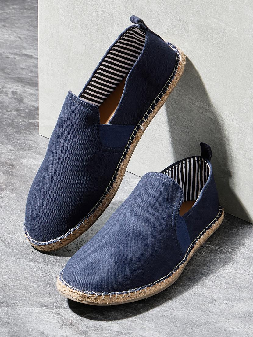 men navy blue slip on espadrille