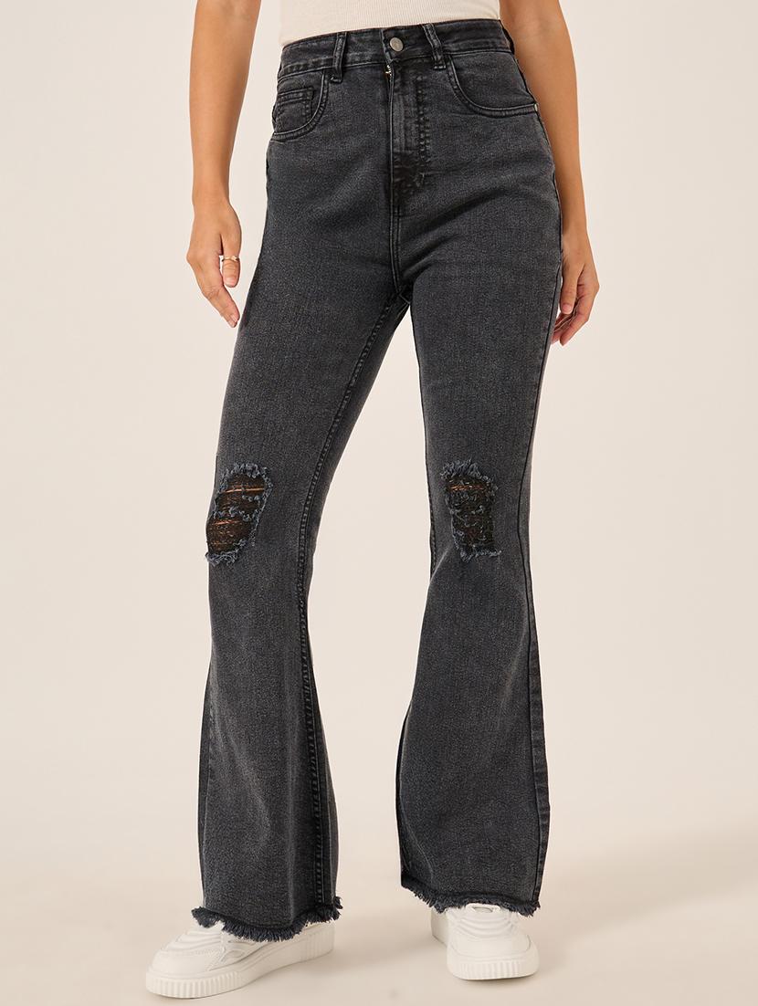 women distressed high rise bootcut jean - 21970926 - Zoom Image - 0