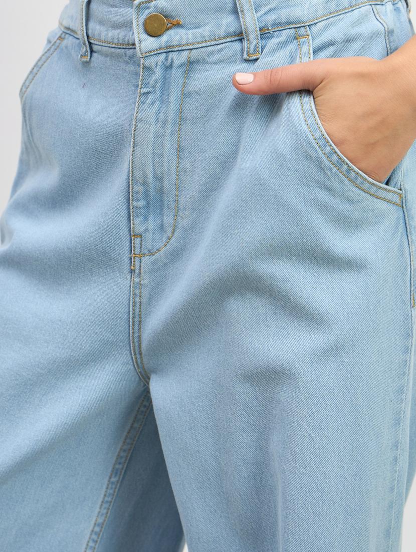 women solid high rise wide leg jean - 21970927 - Standard Image - 5