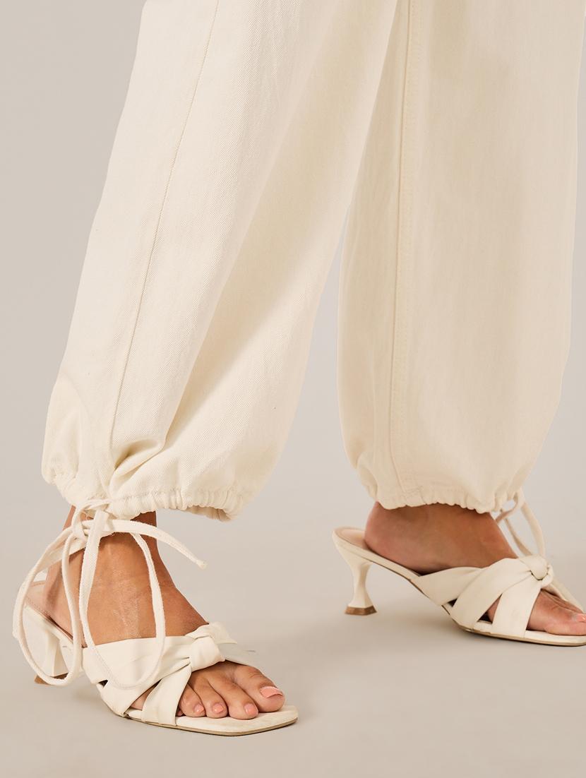 women solid beige high rise relaxed fit jeans - 21970928 - Standard Image - 3