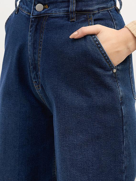 women washed high rise wide leg jean - 21970933 - Standard Image - 5