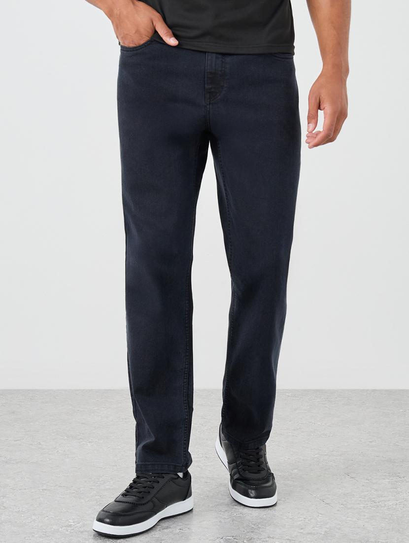 men washed mid rise straight fit jeans - 21970949 -  Zoom Image - 0
