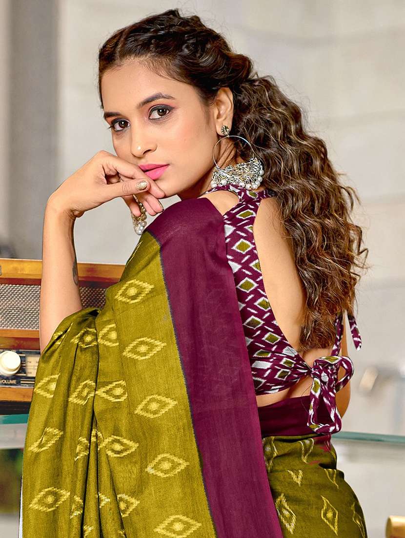 women printed casual wear saree with blouse - 21970972 -  Standard Image - 3
