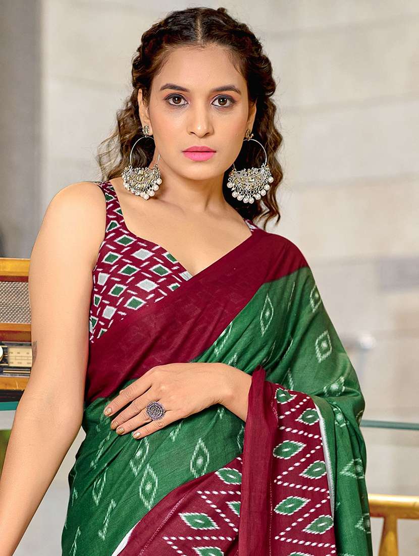 women printed casual wear saree with blouse - 21970973 - Standard Image - 3