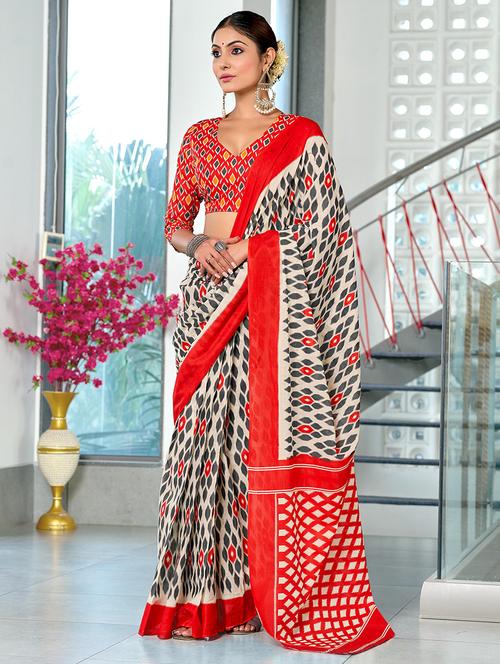 women printed casual wear saree with blouse - 21970974 - Standard Image - 0