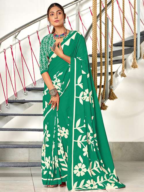 women printed casual wear saree with blouse - 21971035 - Standard Image - 0