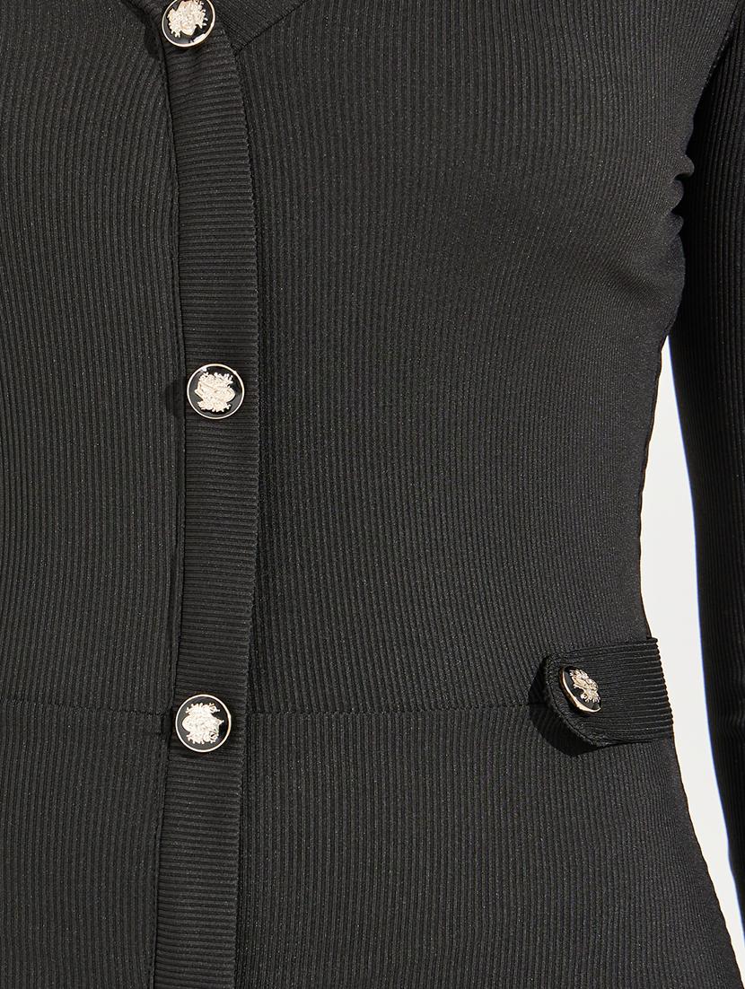 women black solid long sleeve bodycon dress - 21971057 - Standard Image - 5