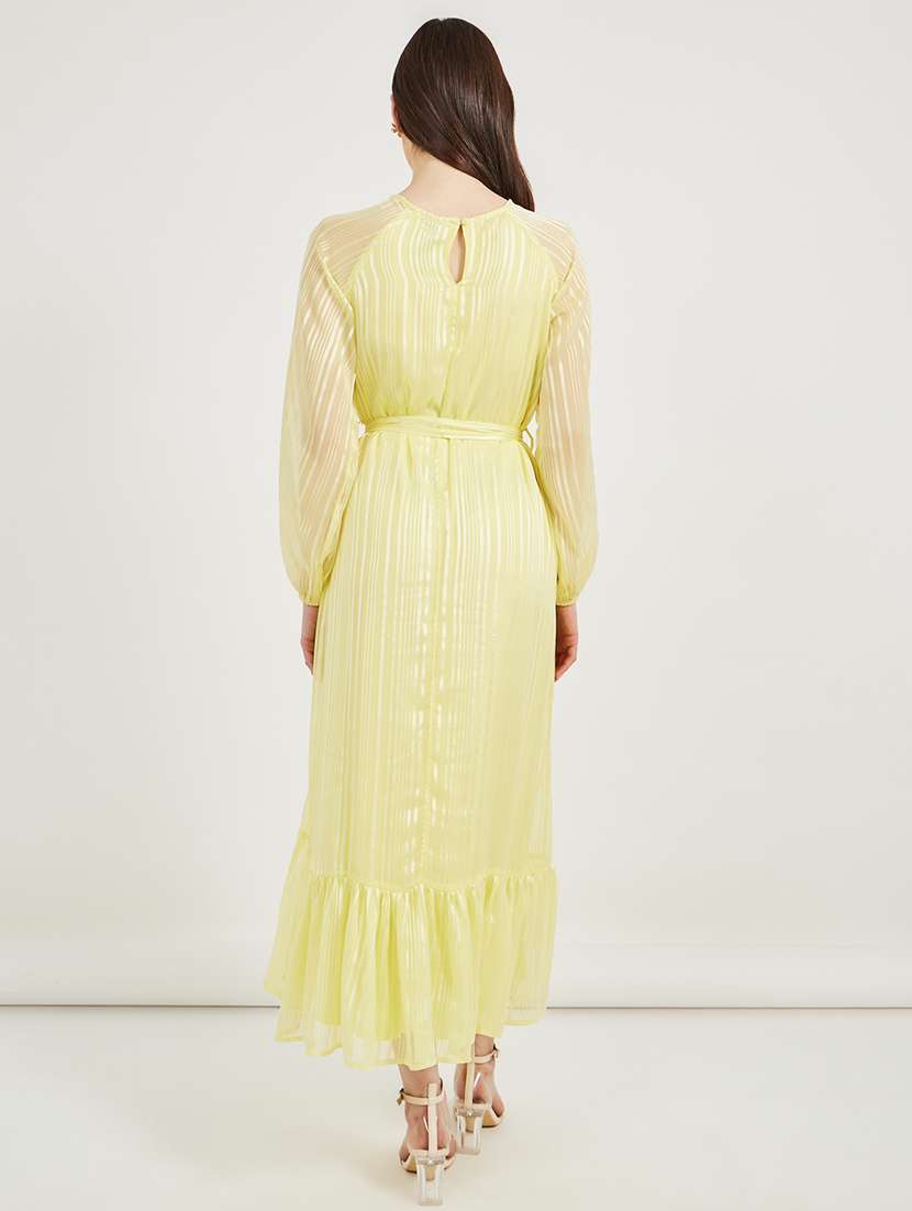 women striped puff sleeve tiered dress - 21971060 -  Standard Image - 3