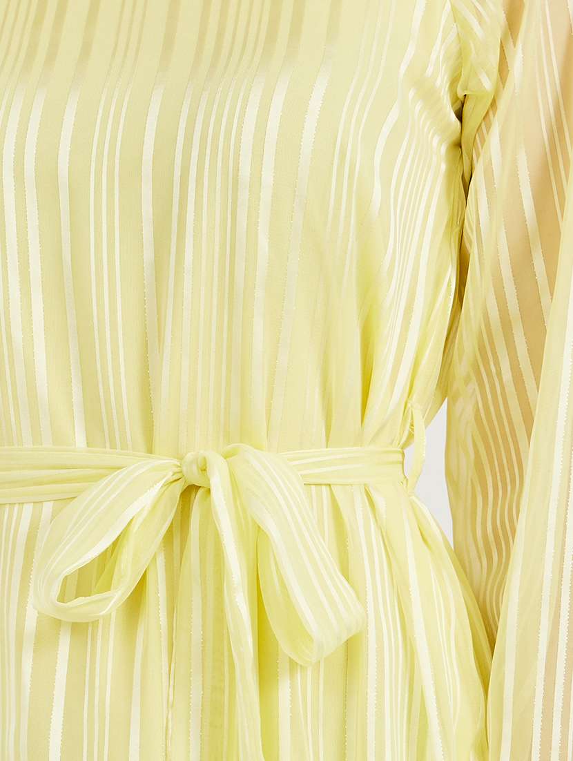 women striped puff sleeve tiered dress - 21971060 -  Standard Image - 5