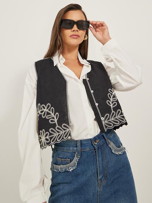 women embroidered sleeveless vest top - 21971062 -  Standard Image - 0