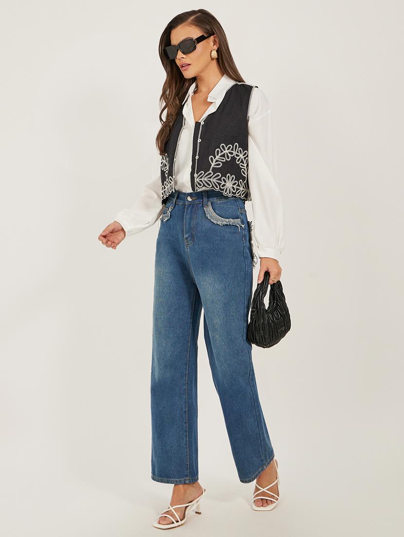 women embroidered sleeveless vest top - 21971062 - Standard Image - 3