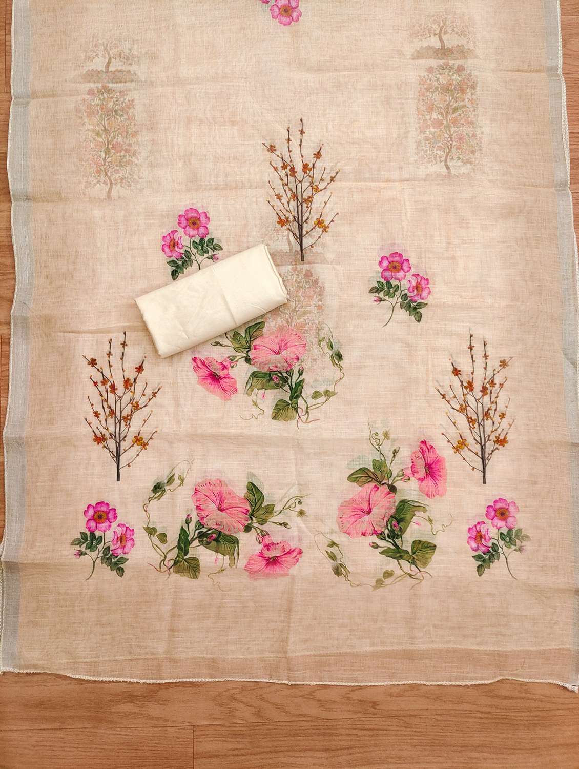 women embroidered unstitched suit set - 21971084 -  Standard Image - 3