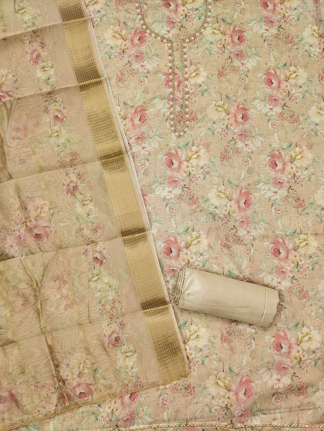 women embroidered unstitched suit set - 21971101 -  Standard Image - 3