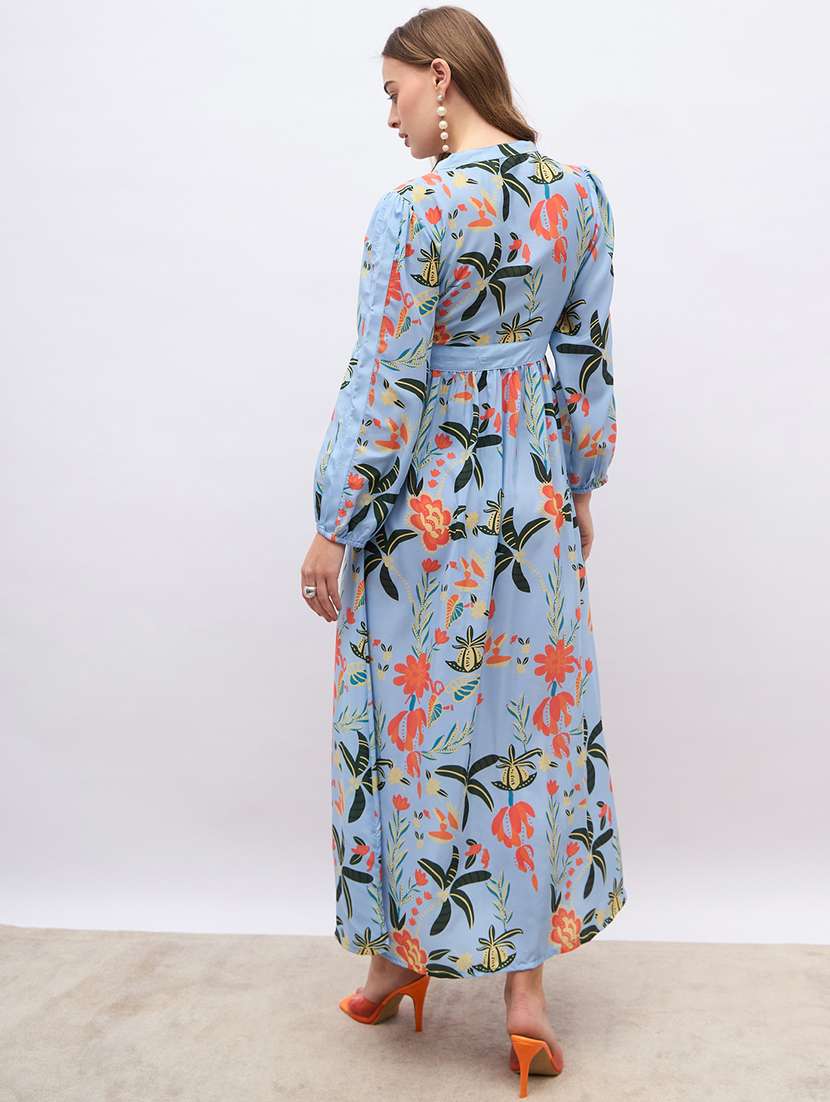 women printed puff sleeve shirt dress - 21971132 -  Standard Image - 3