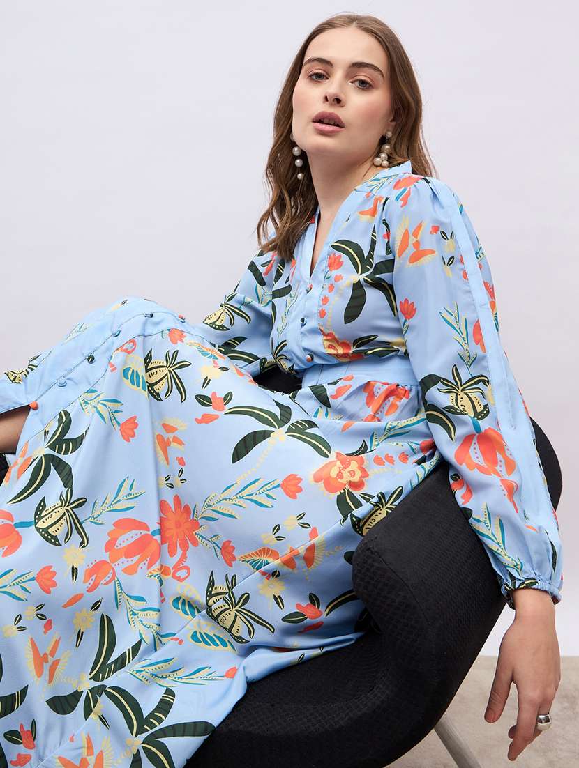 women printed puff sleeve shirt dress - 21971132 -  Standard Image - 5