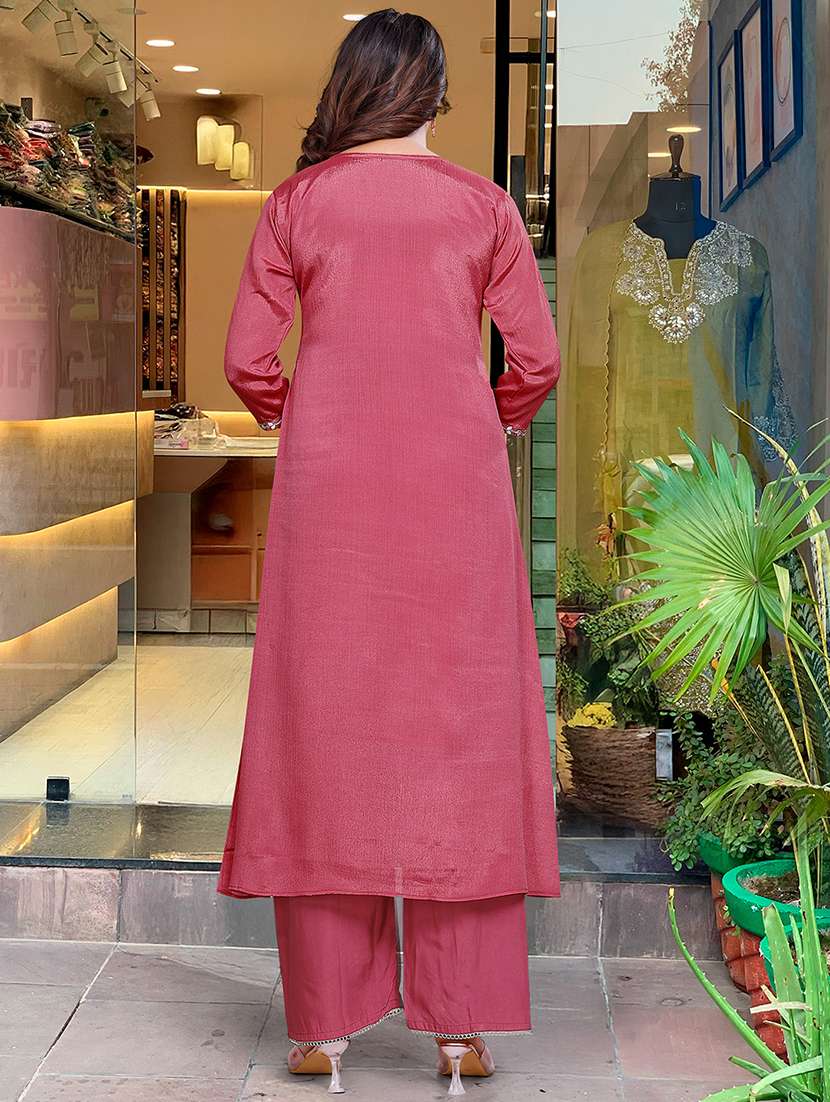women three quarter sleeve kurta pant with dupatta set - 21971154 - Standard Image - 3