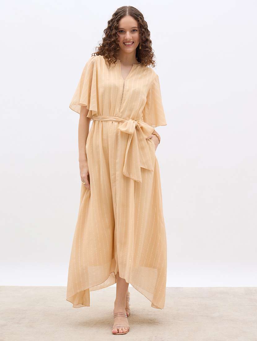 women self designed flared sleeve fit & flare dress - 21971192 - Standard Image - 3