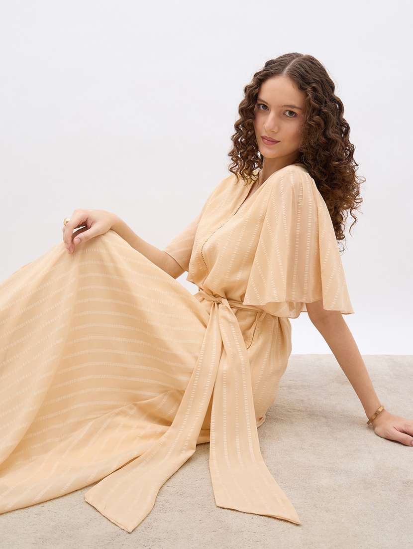 women self designed flared sleeve fit & flare dress - 21971192 - Standard Image - 5