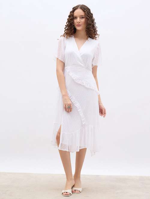 women self designed flared sleeve ruffle dress - 21971194 -  Standard Image - 0
