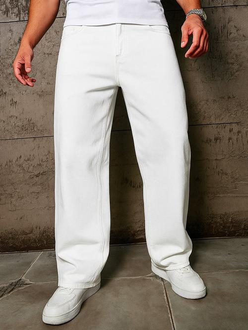 men solid mid rise baggy jean - 21971224 - Standard Image - 0