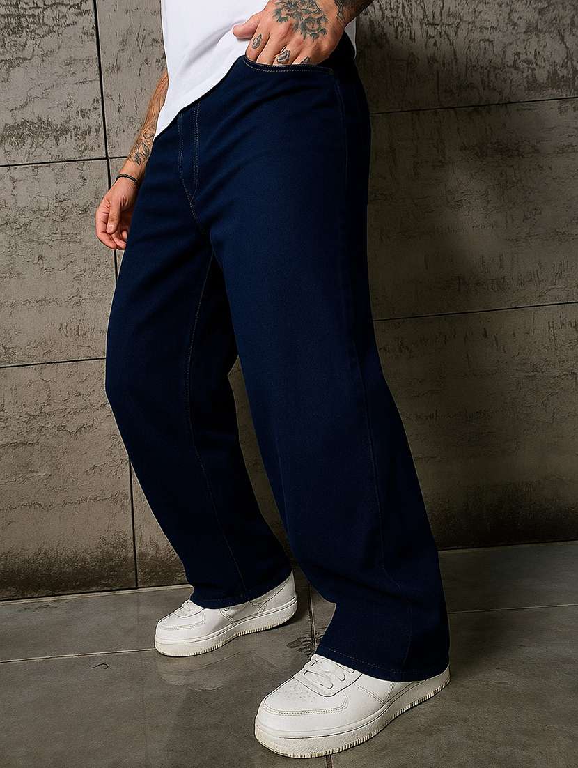 men solid mid rise baggy jean - 21971225 -  Standard Image - 5