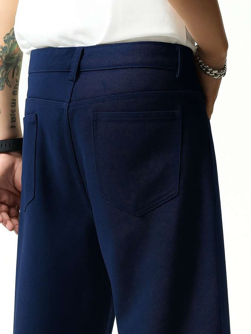 men plain mid rise full length baggy jeans - 21971240 -  Standard Image - 3
