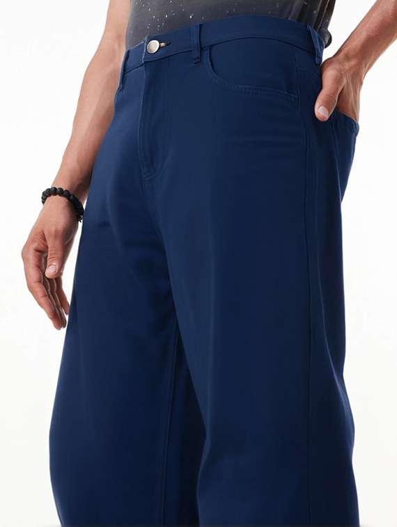 men plain mid rise full length baggy jeans - 21971245 -  Standard Image - 5