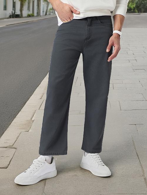 men plain mid rise full length straight fit jeans - 21971251 -  Standard Image - 0