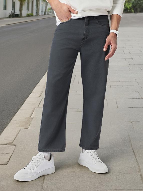men plain mid rise full length straight fit jeans - 21971251 -  Zoom Image - 0