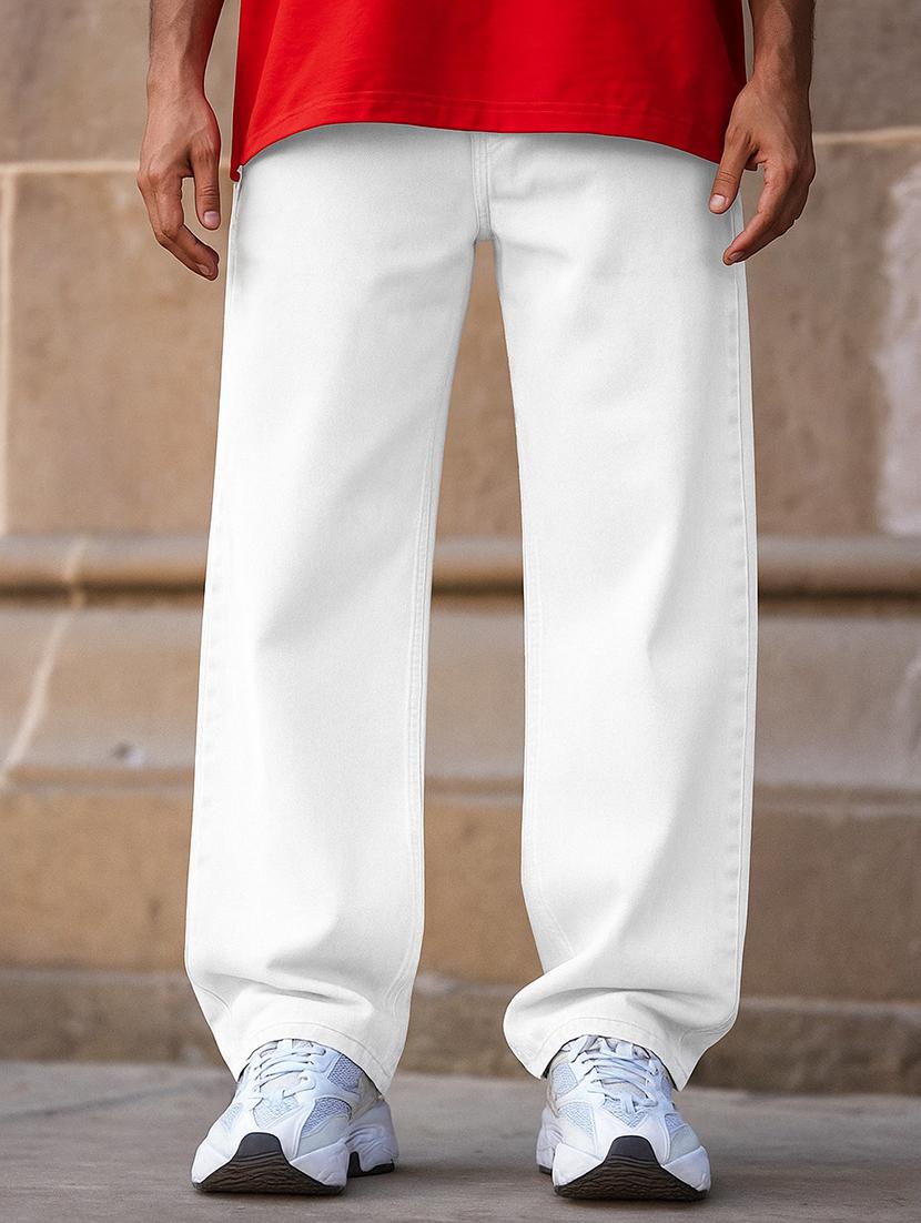 men plain mid rise full length baggy jeans - 21971254 - Zoom Image - 0