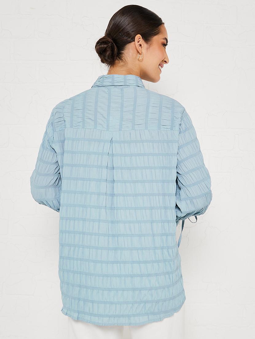 women self designed collared long sleeve shirt - 21971273 - Standard Image - 5