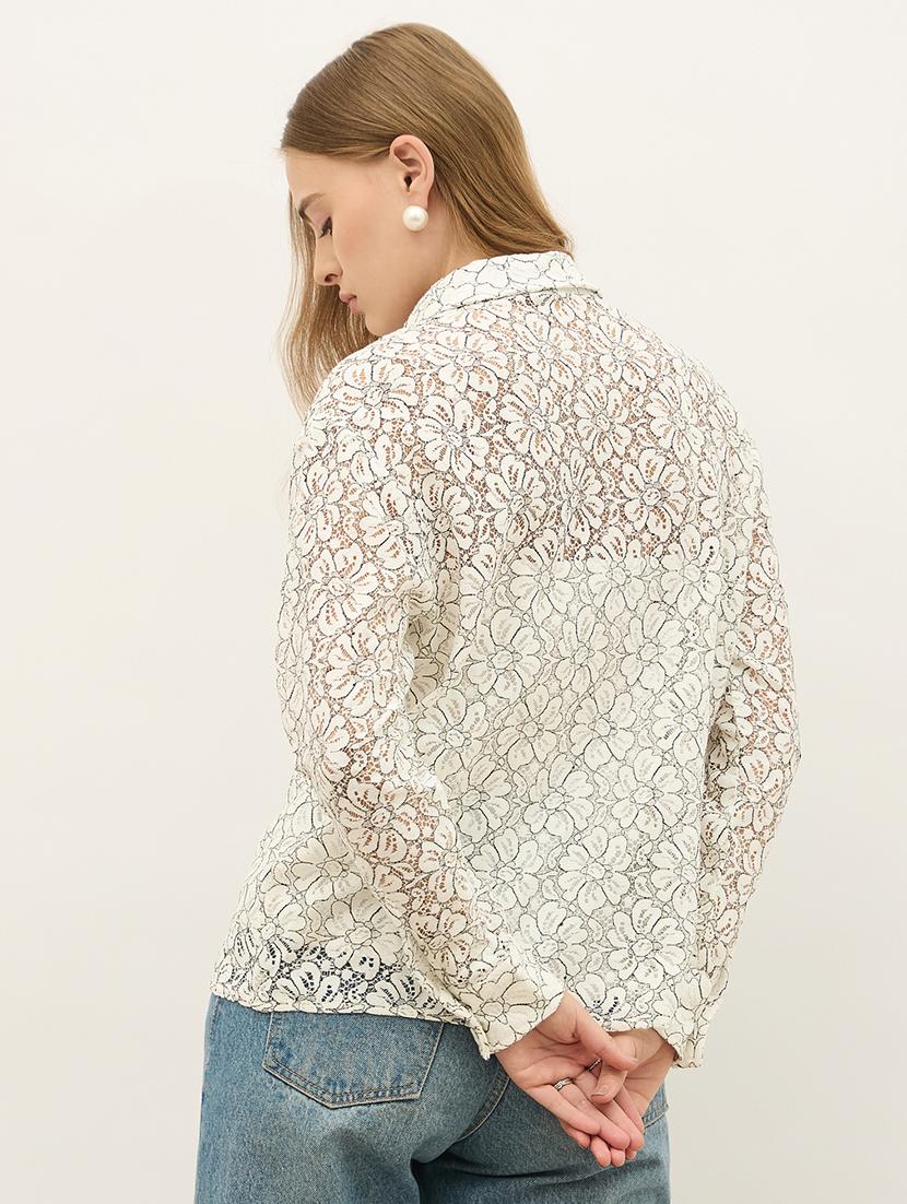 women floral print collared long sleeve shirt - 21971279 - Standard Image - 3