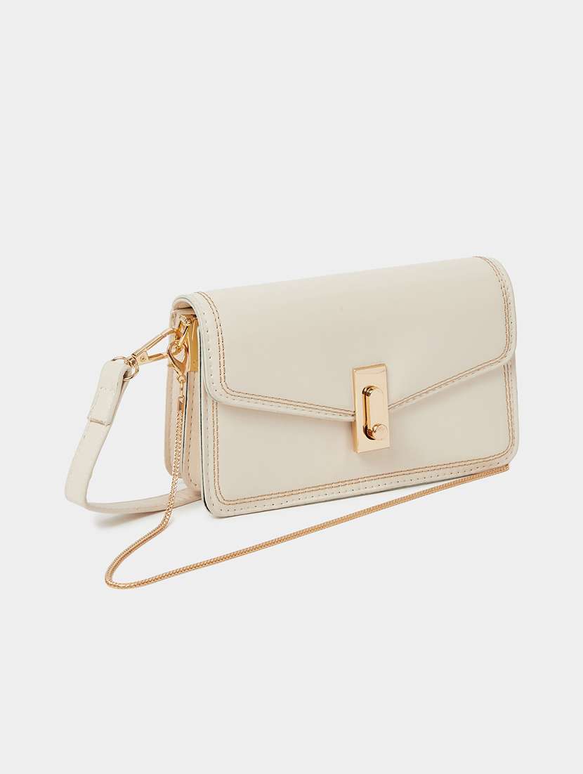 women off white solid sling bag - 21971289 -  Standard Image - 3