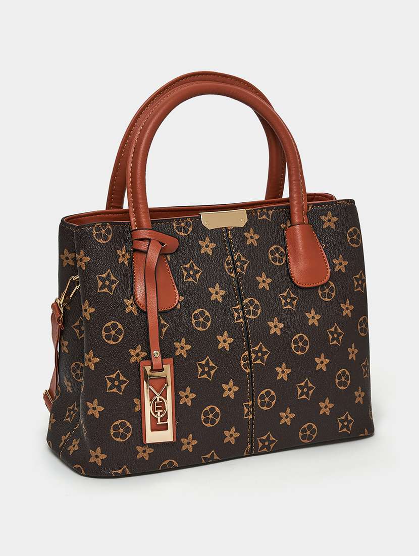 women printed tan pu leather handbag - 21971294 - Zoom Image - 0