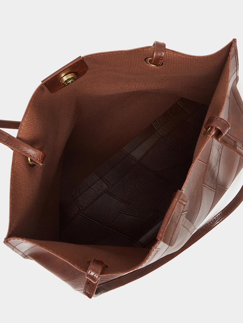 brown textured pu shoulder bag set - 21971296 - Standard Image - 8