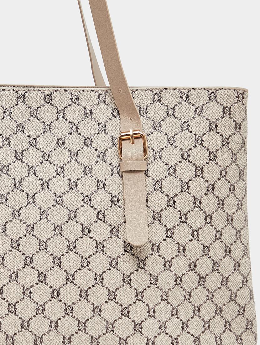 women printed beige pu shoulder bag - 21971297 - Standard Image - 5