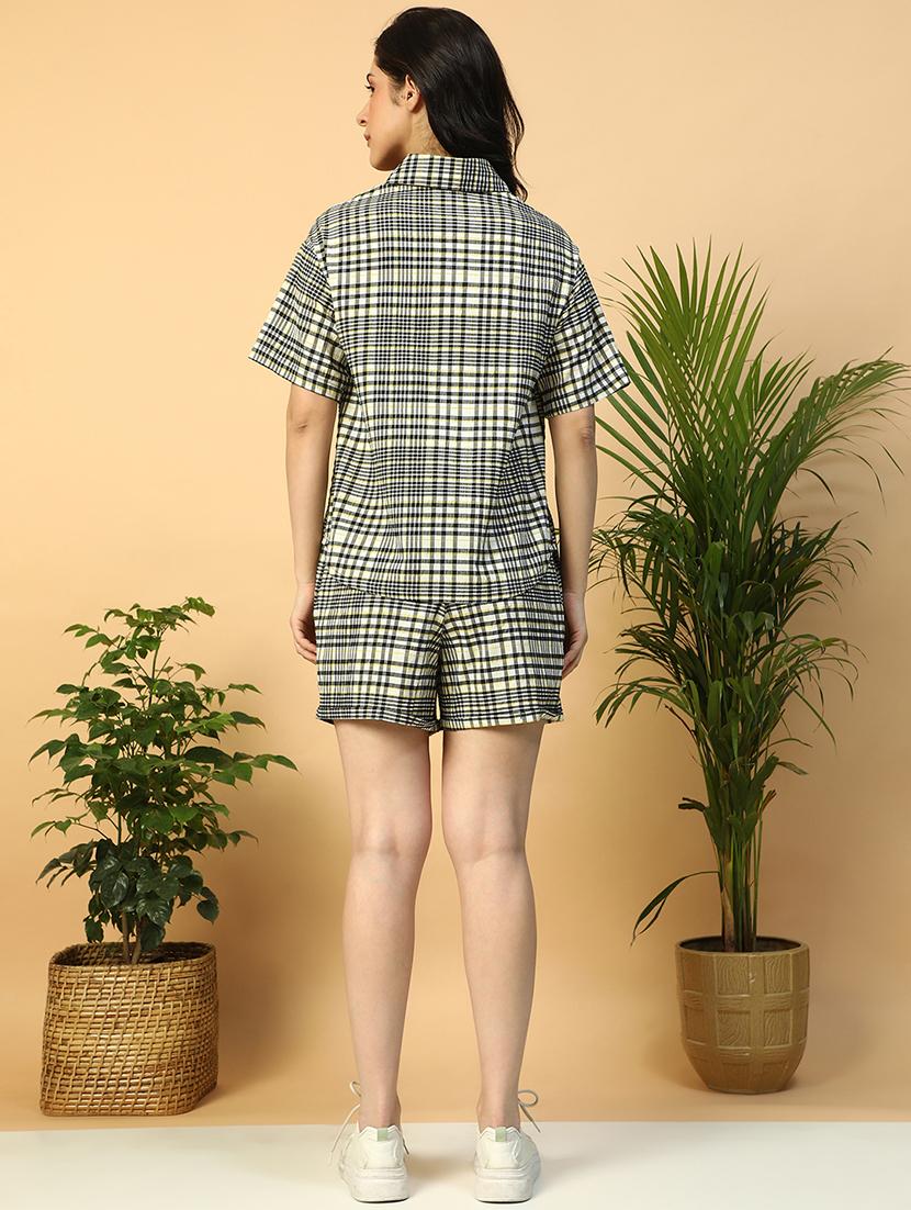 black cotton top and shorts set coord - 21971311 - Standard Image - 3