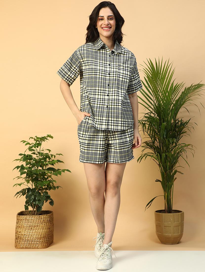 black cotton top and shorts set coord - 21971311 - Standard Image - 5