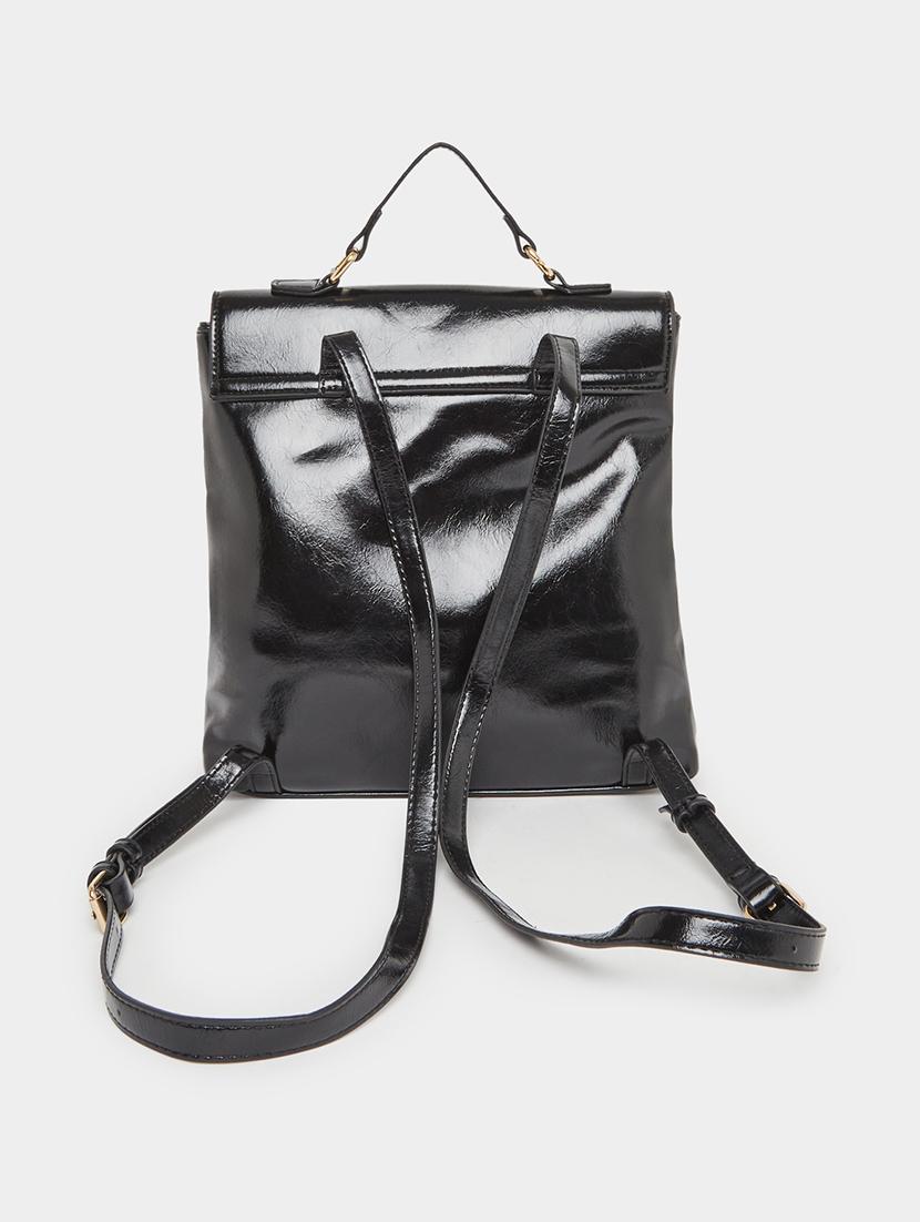fashion black leatherette backpack - 21971323 - Standard Image - 3