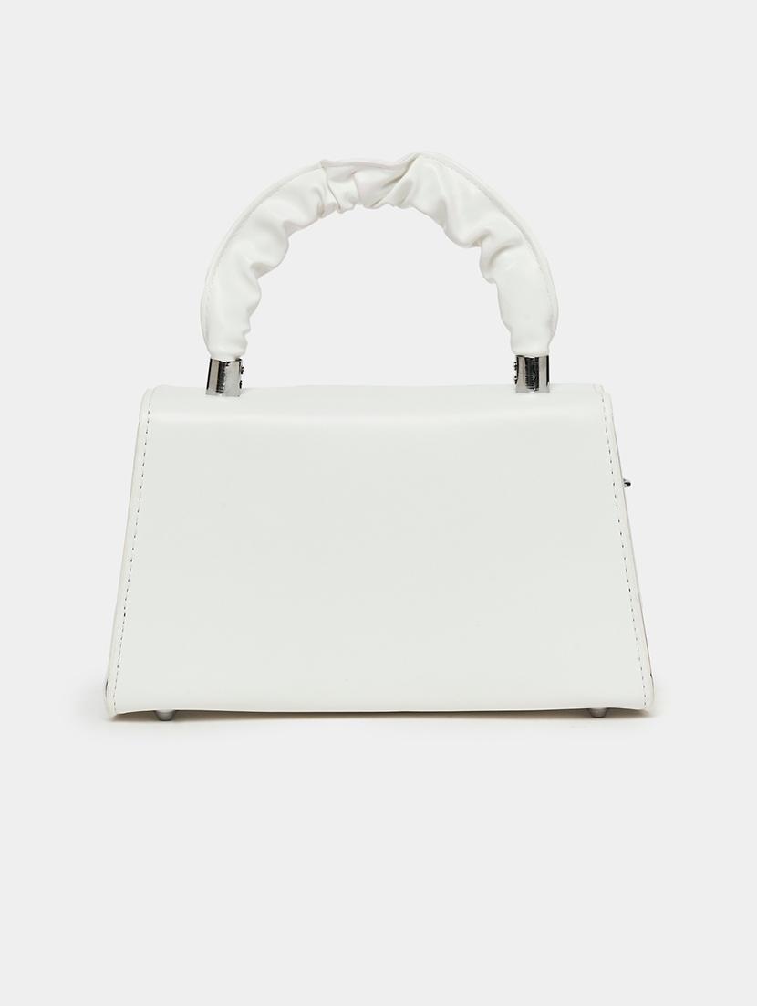white embellished party wear pu handbag - 21971381 - Standard Image - 8