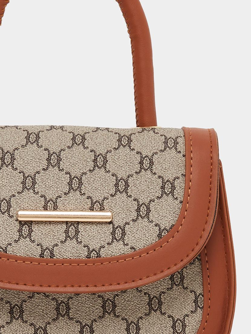 women brown printed sling bag - 21971402 - Standard Image - 5