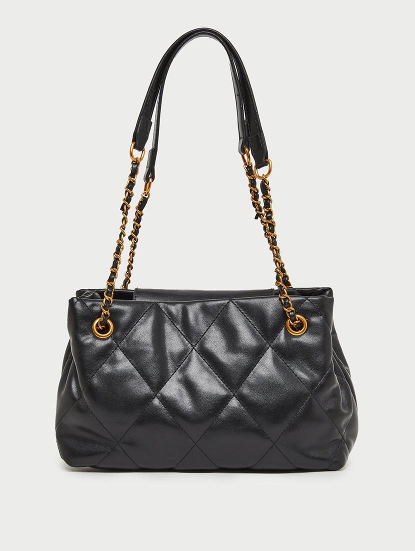 quilted black textured shoulder handbag - 21971403 - Standard Image - 3
